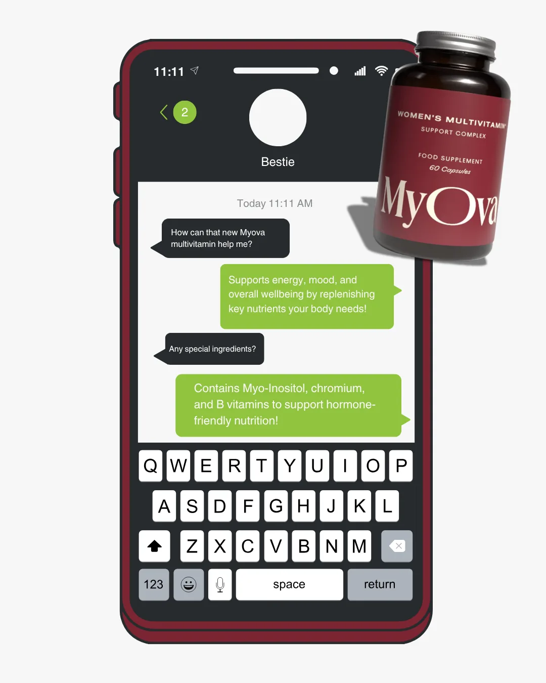 Smartphone Chat Interface With Product Overlay