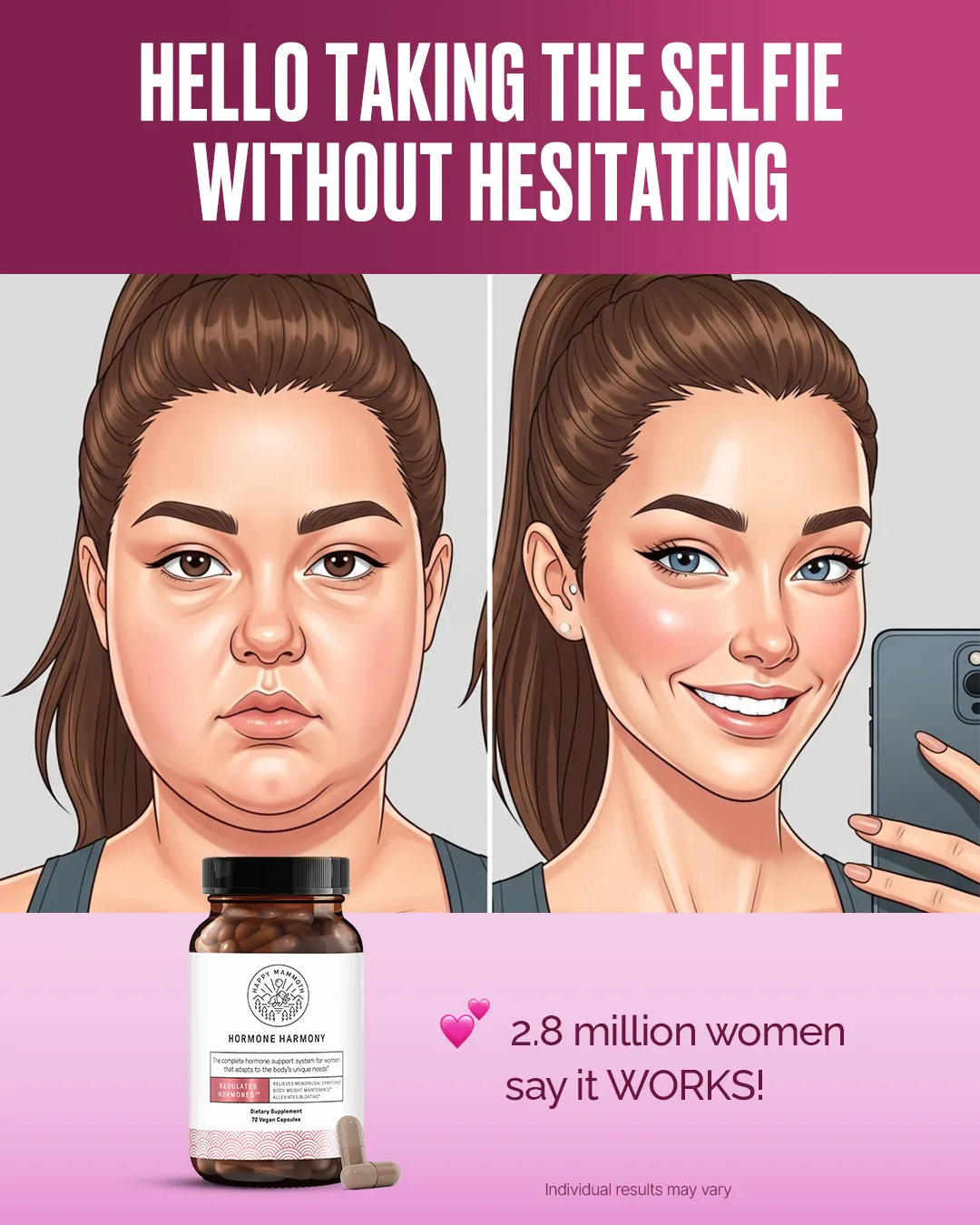Split-Screen Transformation Illustrated Before-After