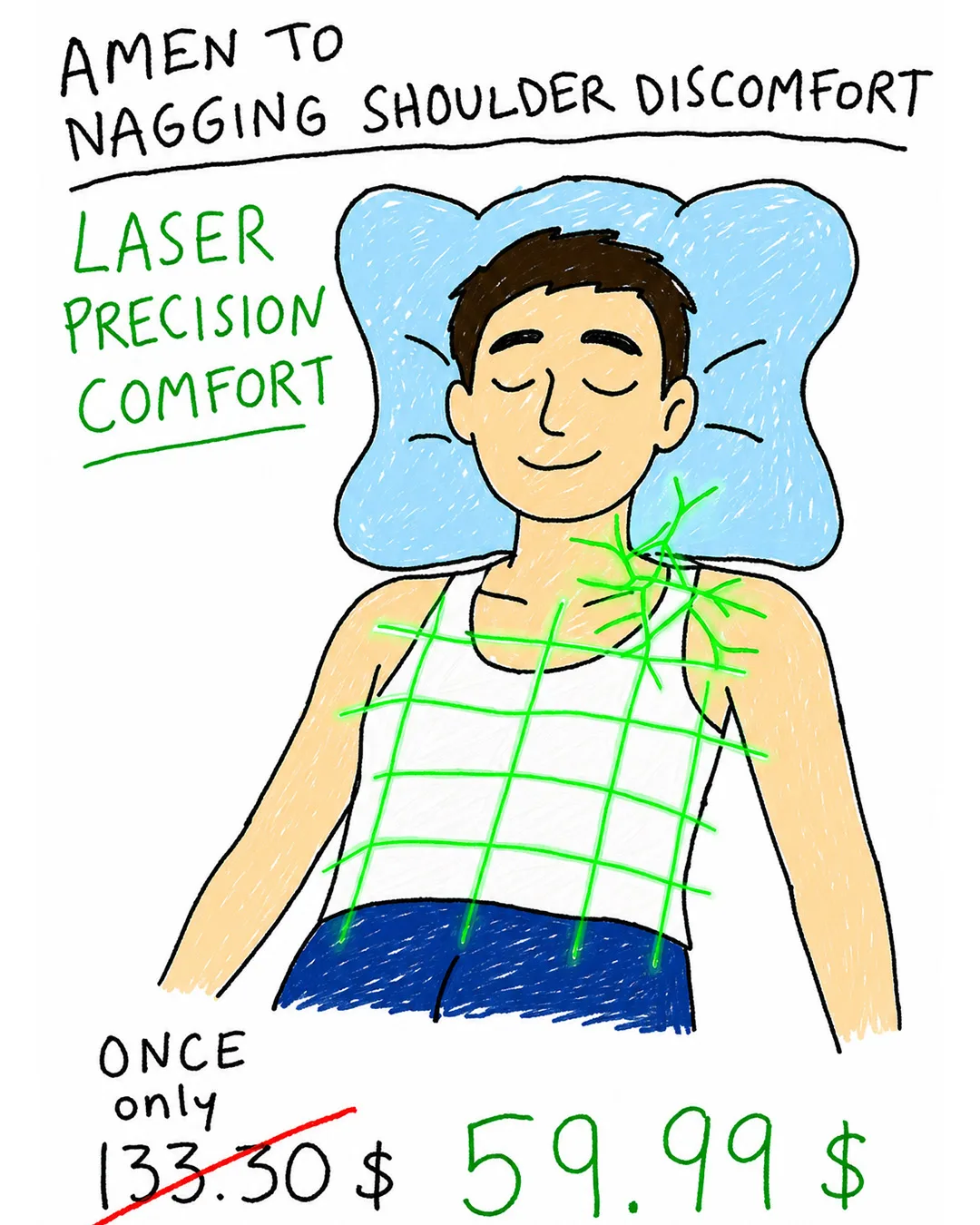 Hand-Drawn Illustrated Problem-Solution Offer Ad