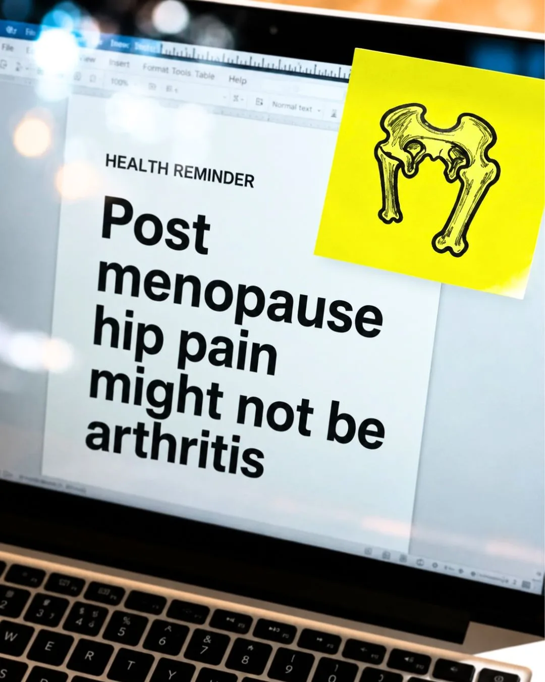 In-Situ Laptop Document with Sticky Note Overlay