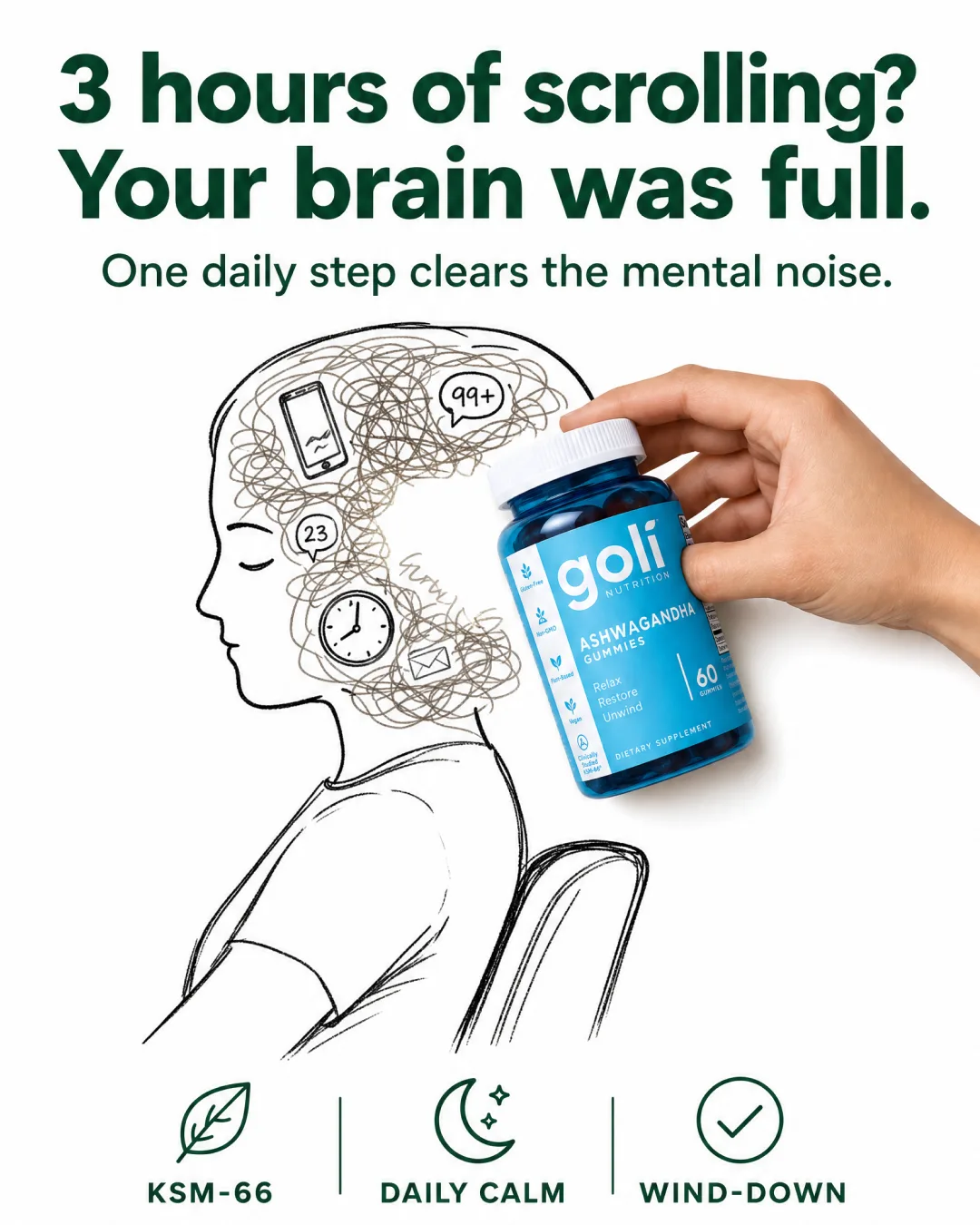 Mental Clarity Supplement Ad with Illustration