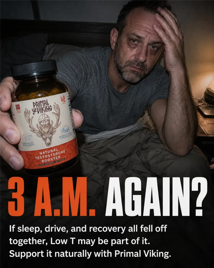 Tired Man with Supplement Bottle