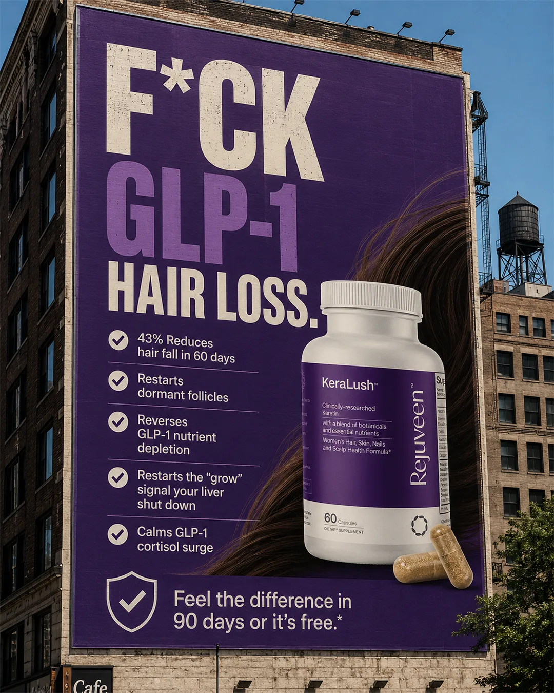 GLP-1 Hair Loss Solution Billboard Ad