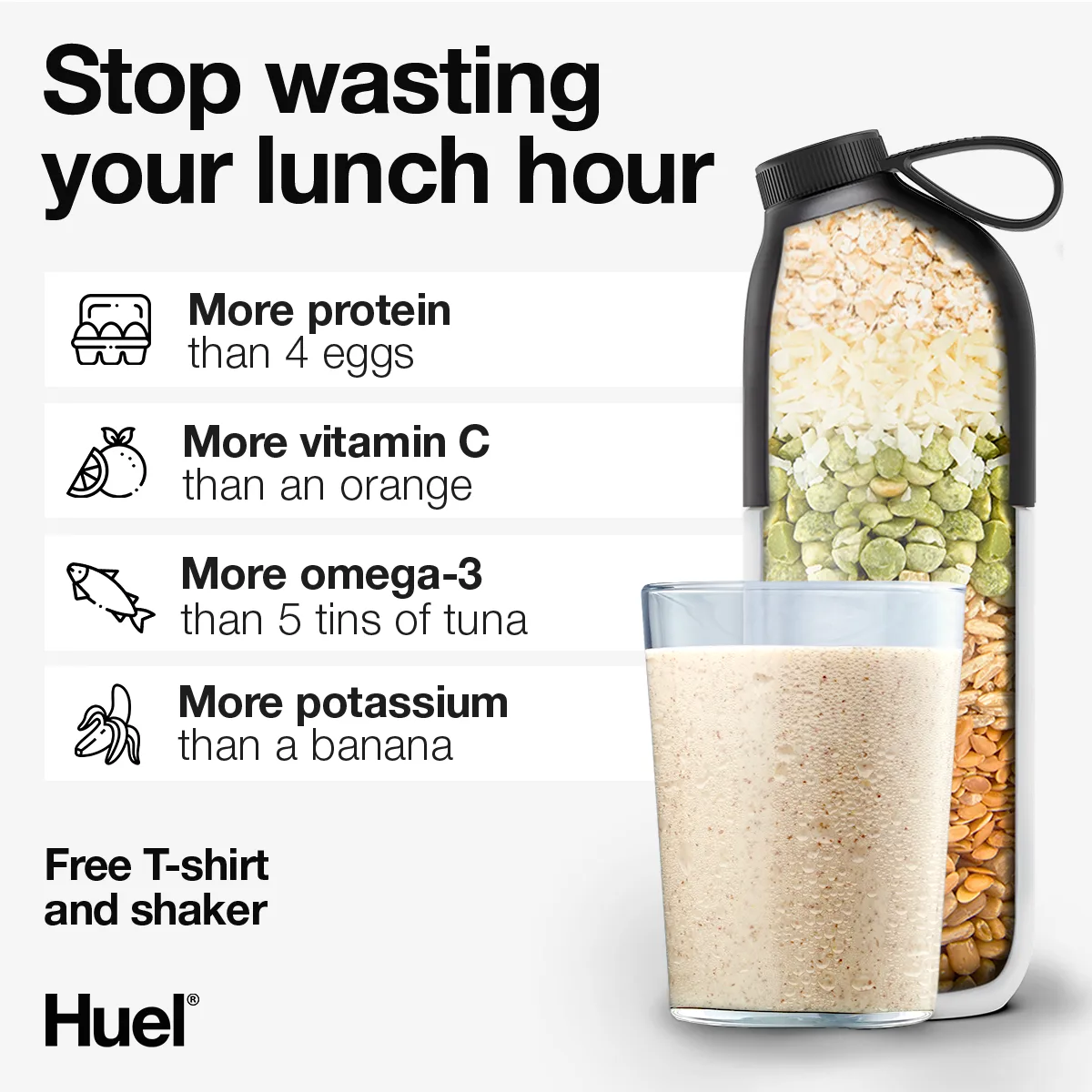 Huel Lunch Hour Efficiency Ad