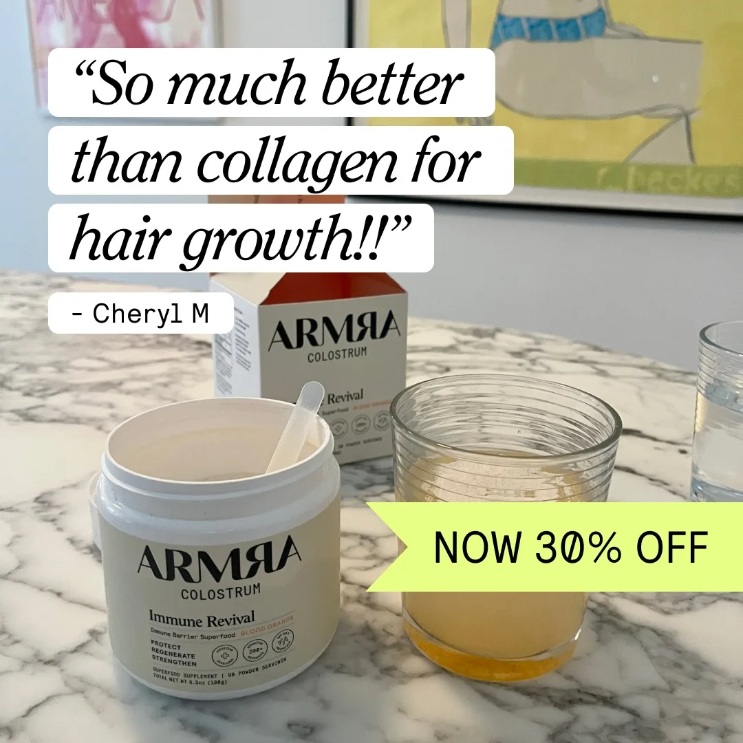 Testimonial with Product and Offer Ribbon