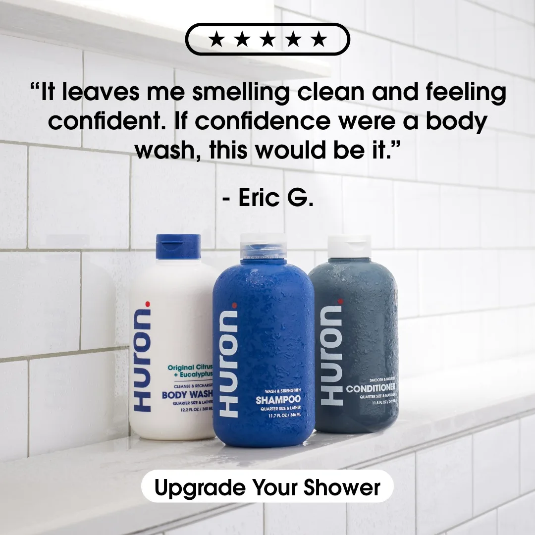 Customer Testimonial with Product Display in Shower