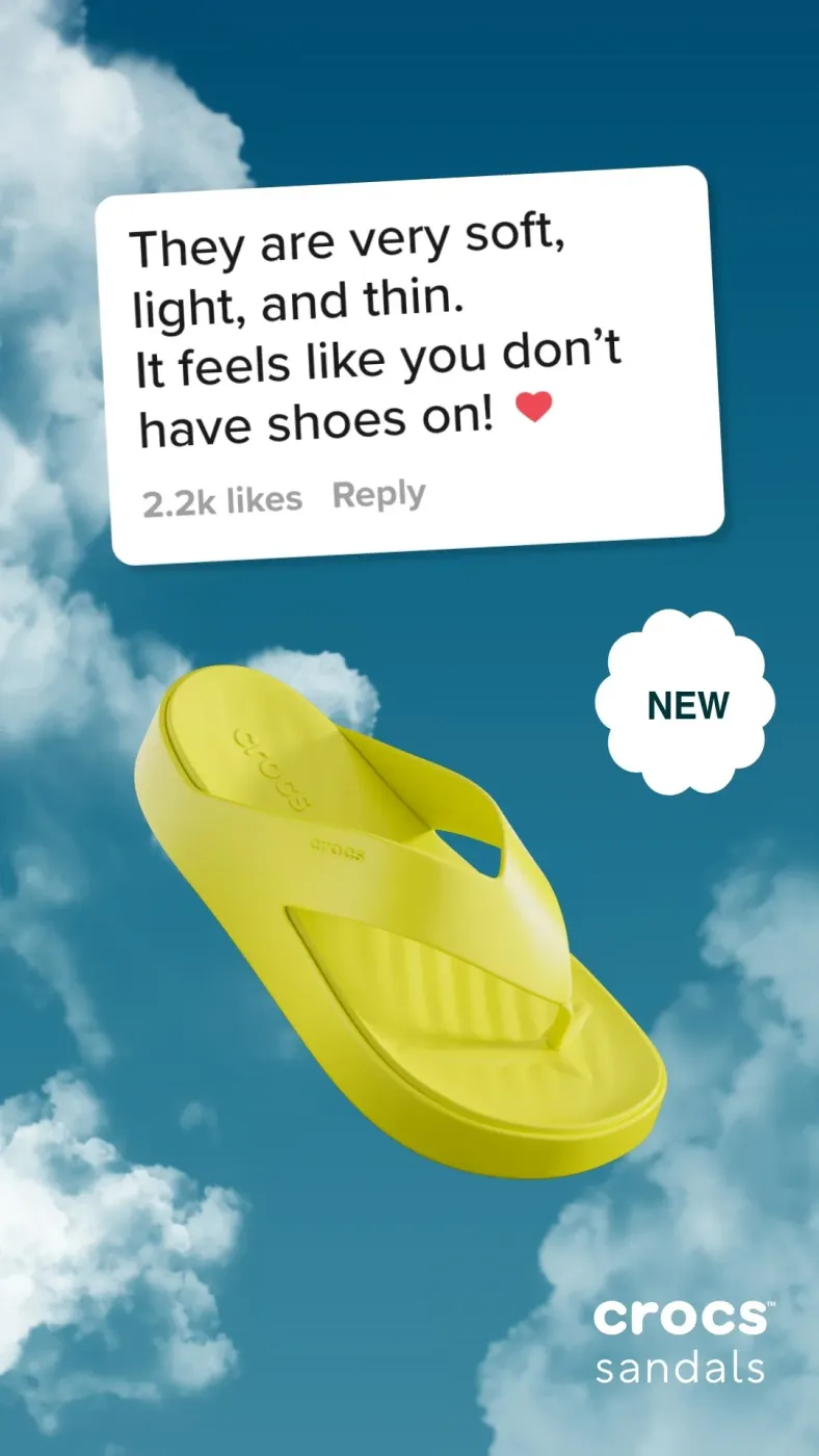 Cloud Sandal Testimonial Ad