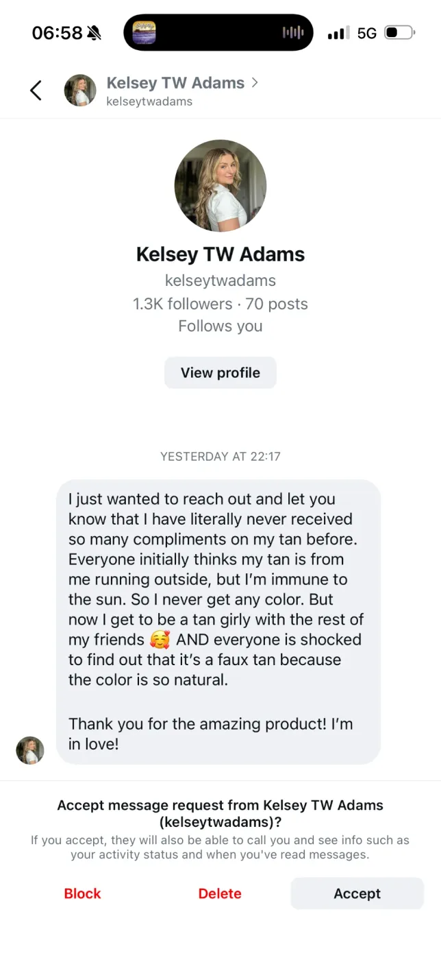 Instagram DM Testimonial Ad