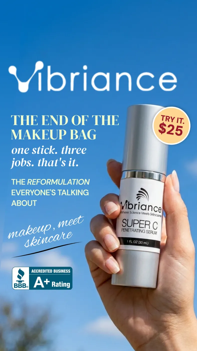 Skincare Serum Ad with Price Badge and BBB Rating