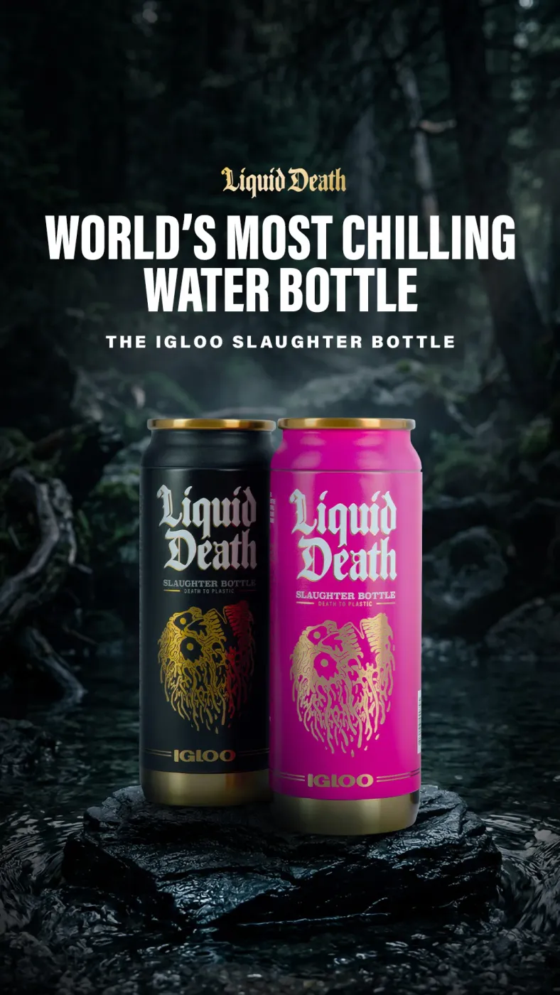 Liquid Death Igloo Collaboration Ad