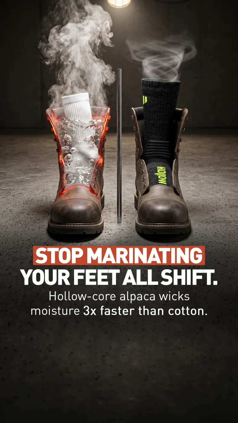 Moisture-Wicking Sock Ad - Problem/Solution