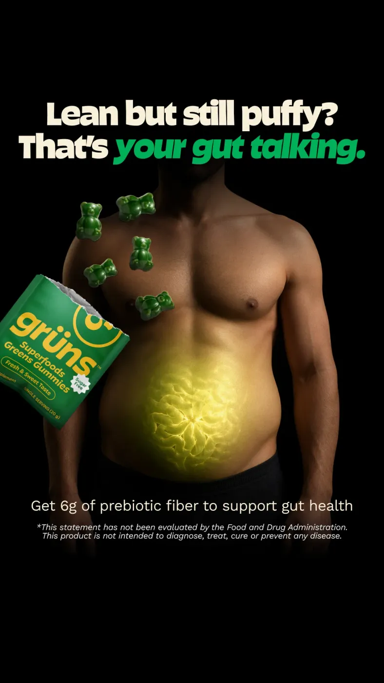Gut Health Gummy Ad with Glowing Abdomen