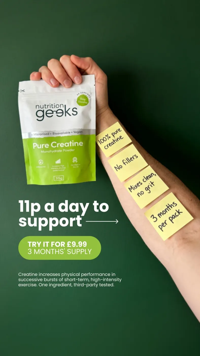 Creatine Product Ad with Sticky Notes