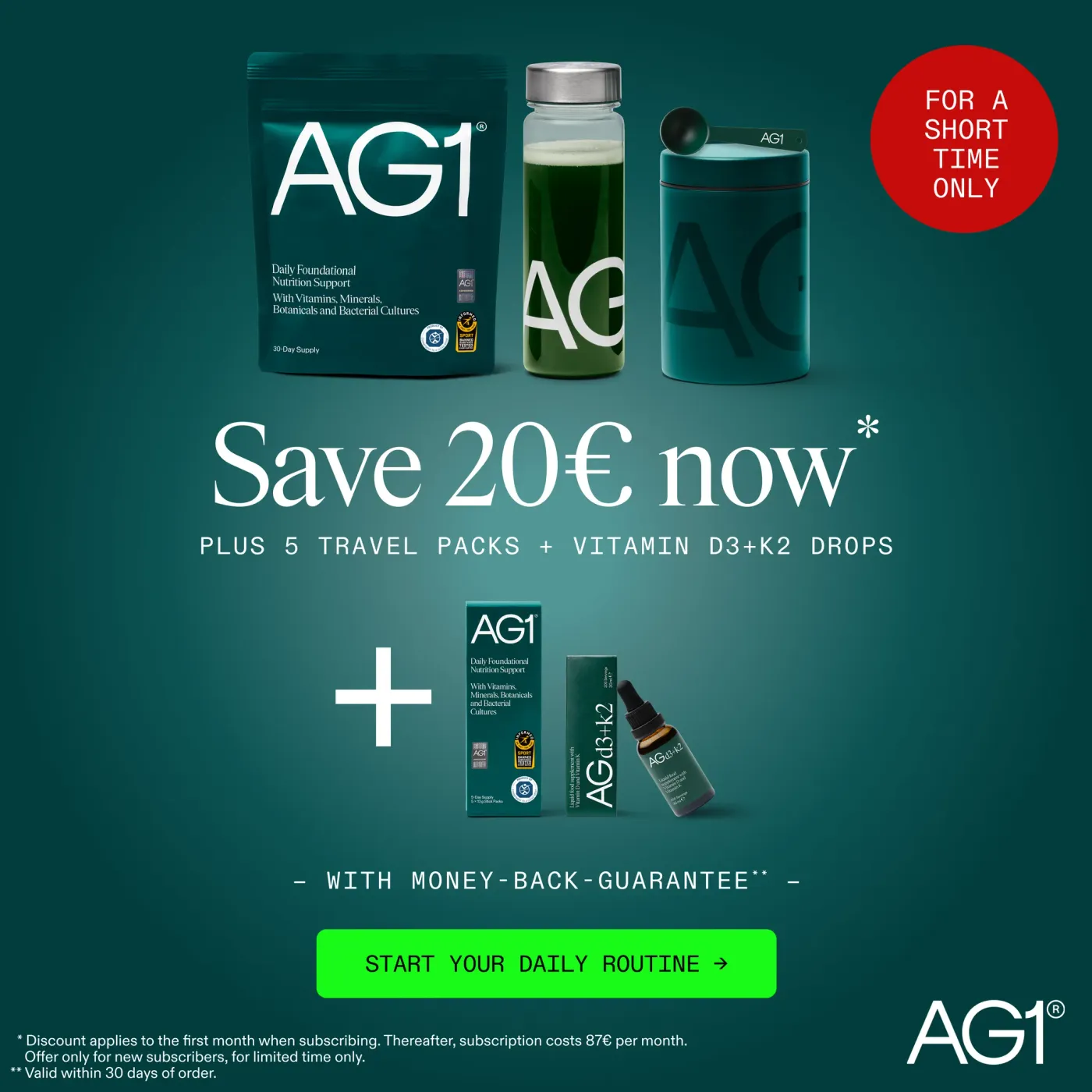 AG1 Supplement Offer Ad