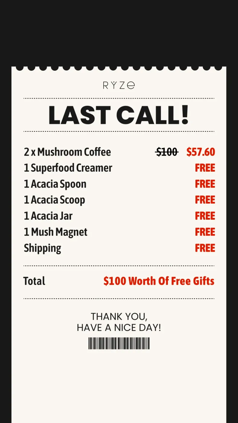 Receipt Style Offer Ad