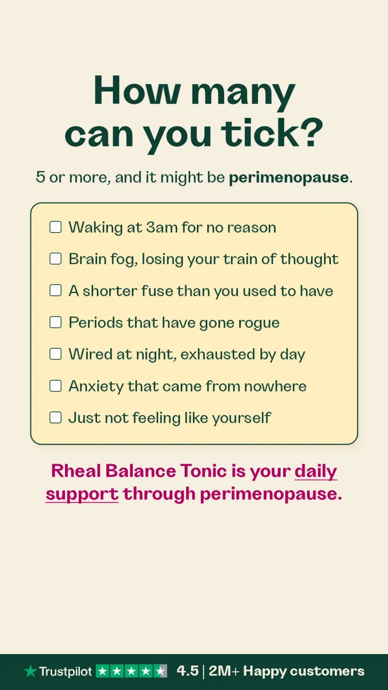 Perimenopause Symptom Checklist Ad
