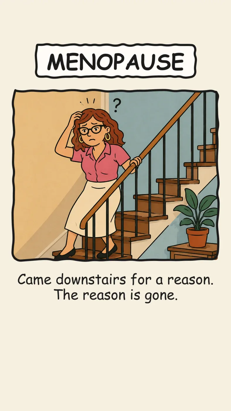 Menopause Memory Loss Cartoon Ad
