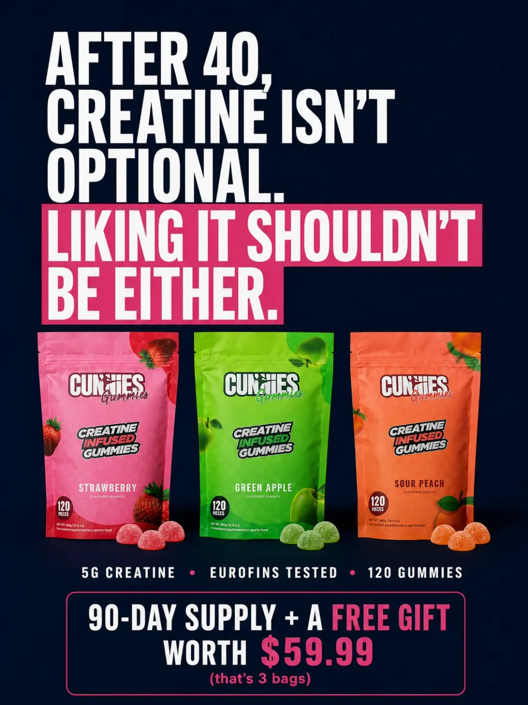 High-Contrast Typography Supplement Ad