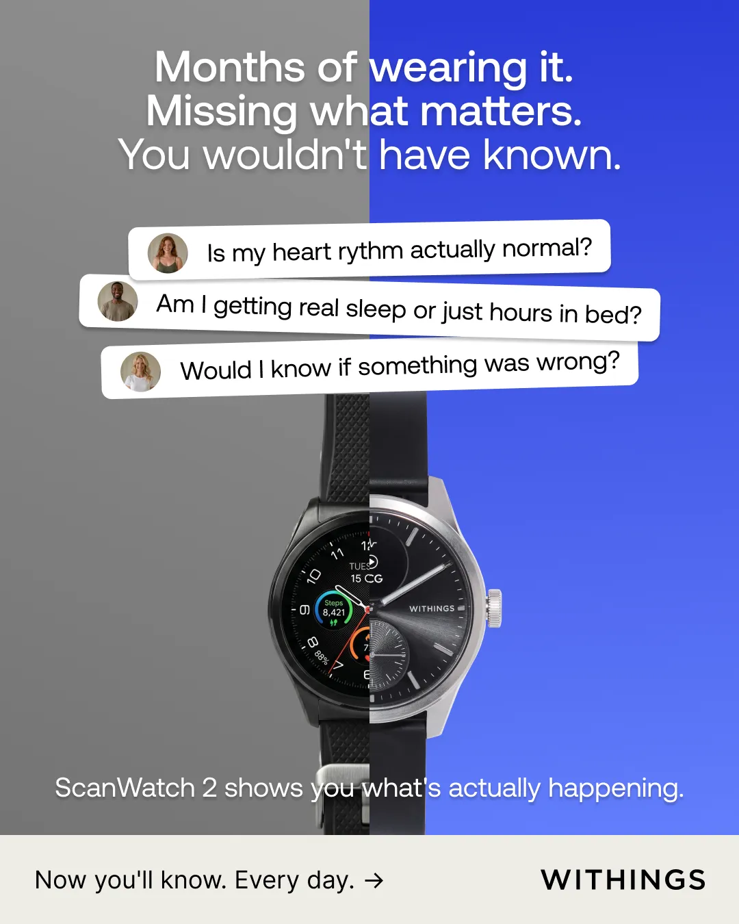 Split-Tone Smartwatch Health-Insight Ad