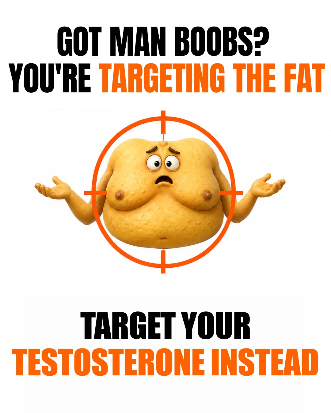Man Boobs Fat vs Testosterone Target Meme Ad