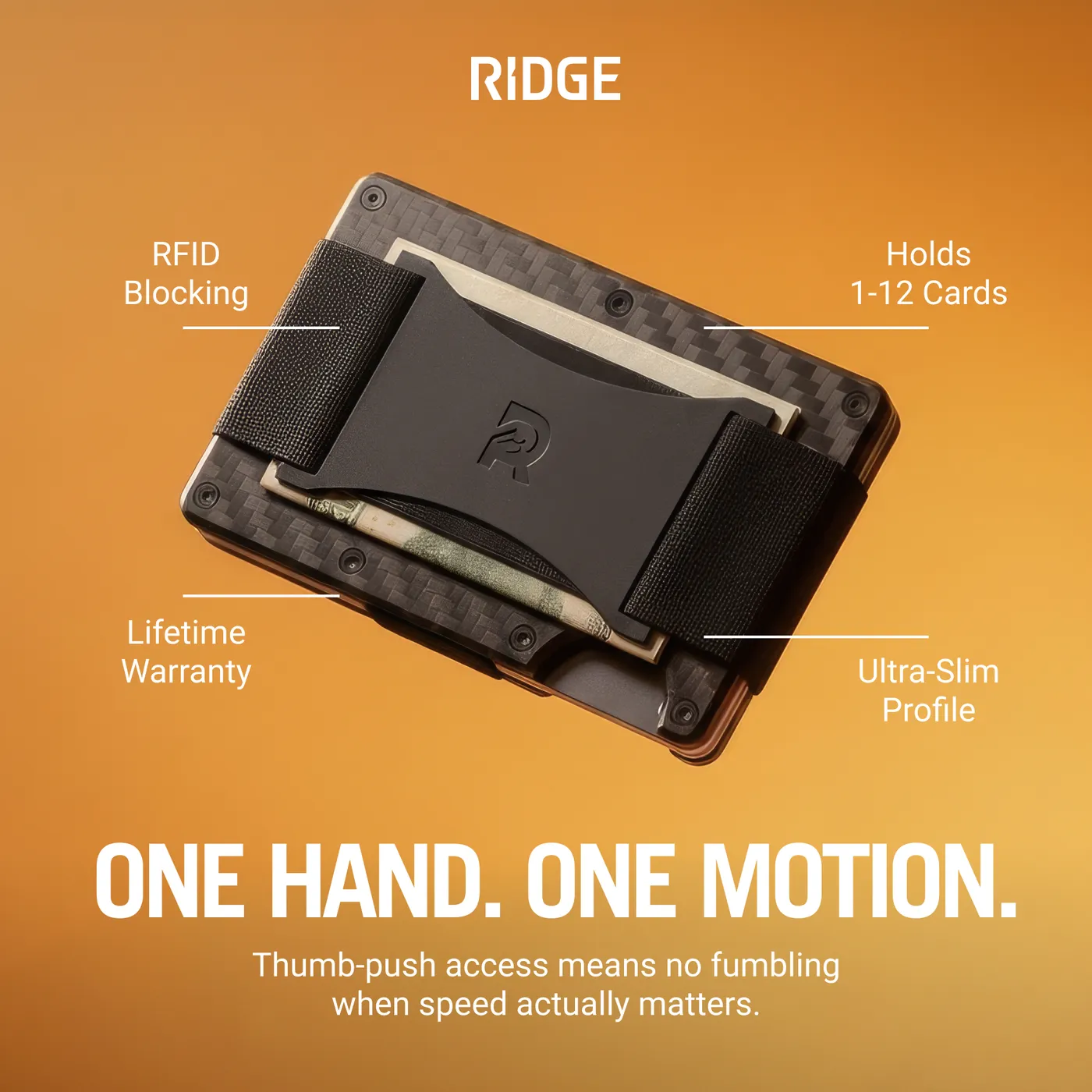 Minimalist Metal Wallet Feature Callout Ad