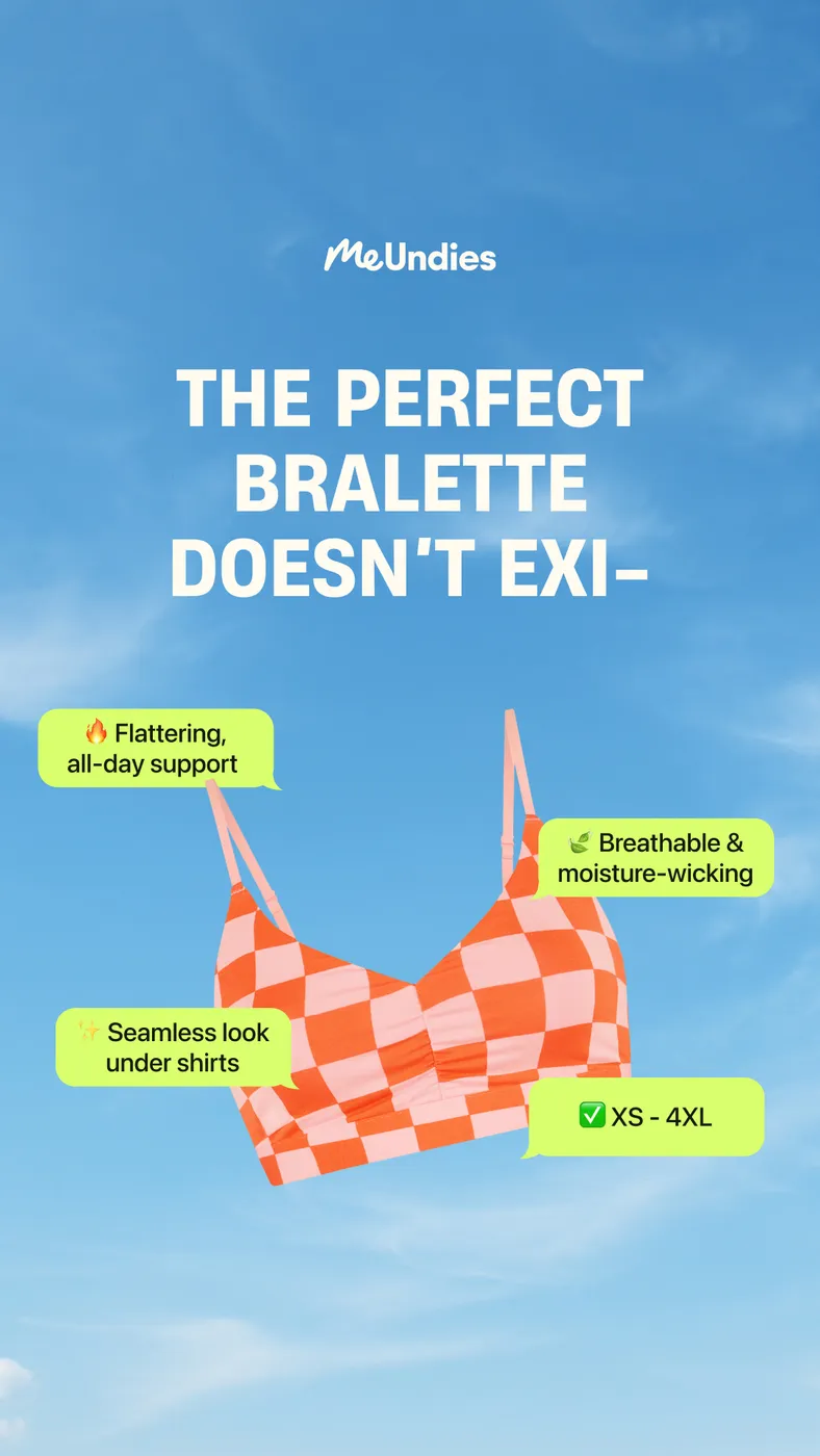 Checkered Bralette Sky Background Ad