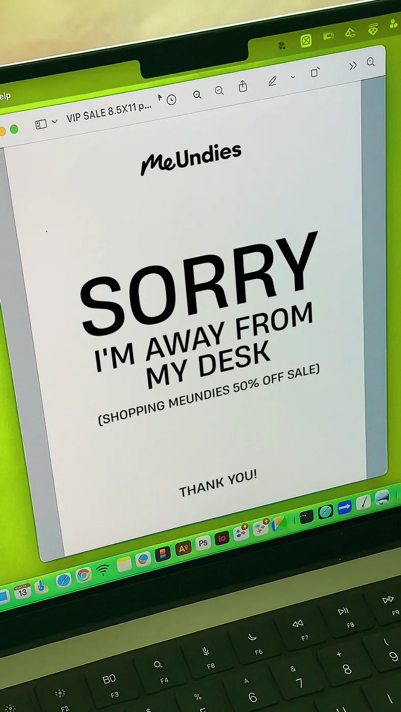 Away-From-Desk Apology Note Screenshot Ad