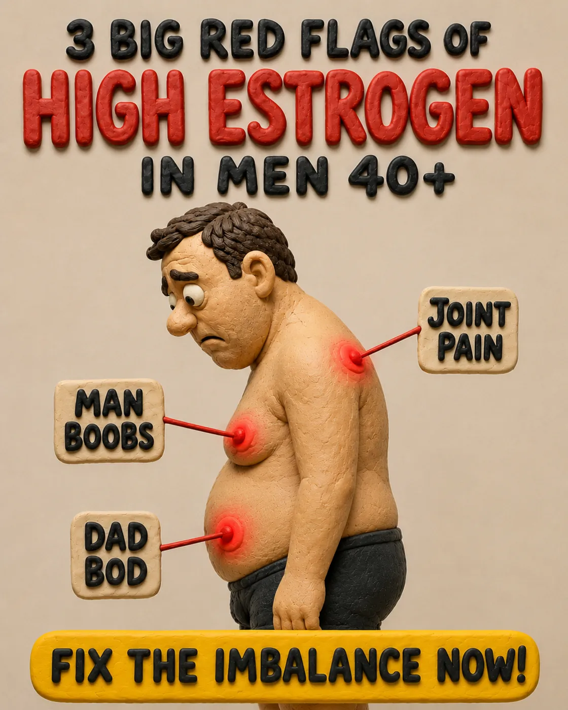 Claymation Male Health Symptom Callout Ad