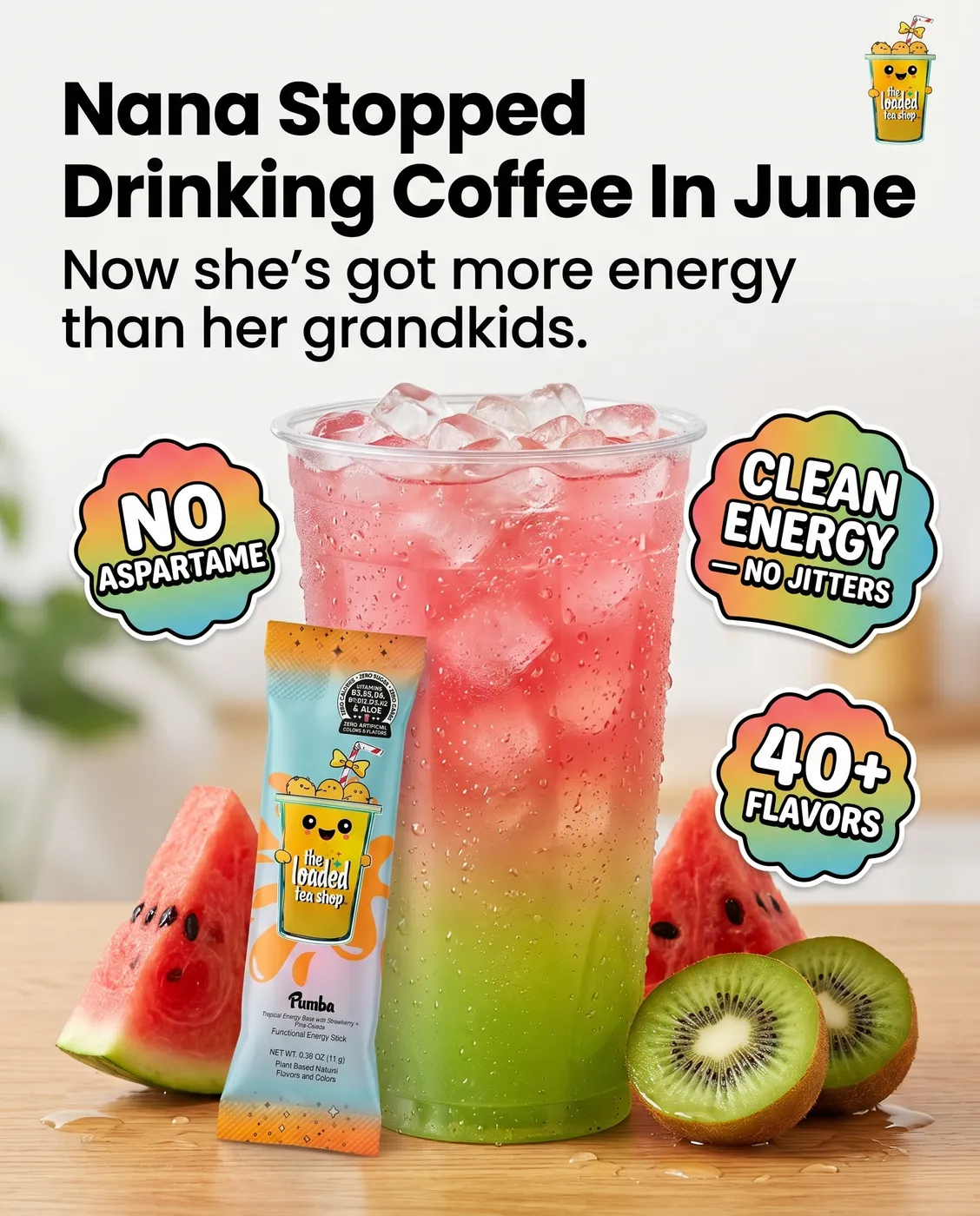 Iced Fruit Energy Drink Testimonial Ad