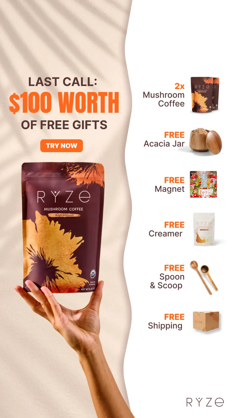 Ryze Mushroom Coffee Offer Ad