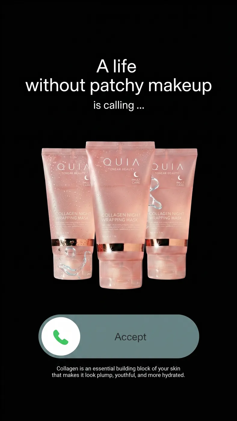 Skincare Product Ad with Call-to-Action Button