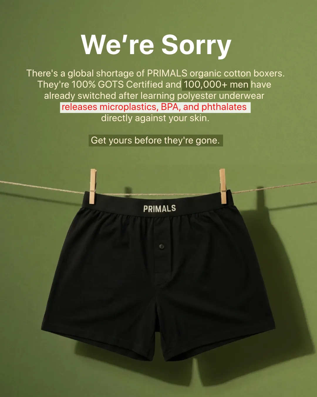 Apology & Urgency Boxers Ad
