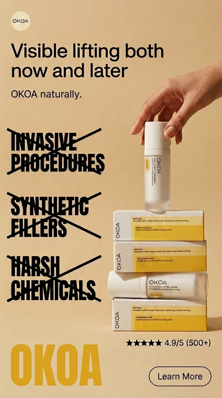 Skincare Product Benefit Ad with Strikethrough Negatives