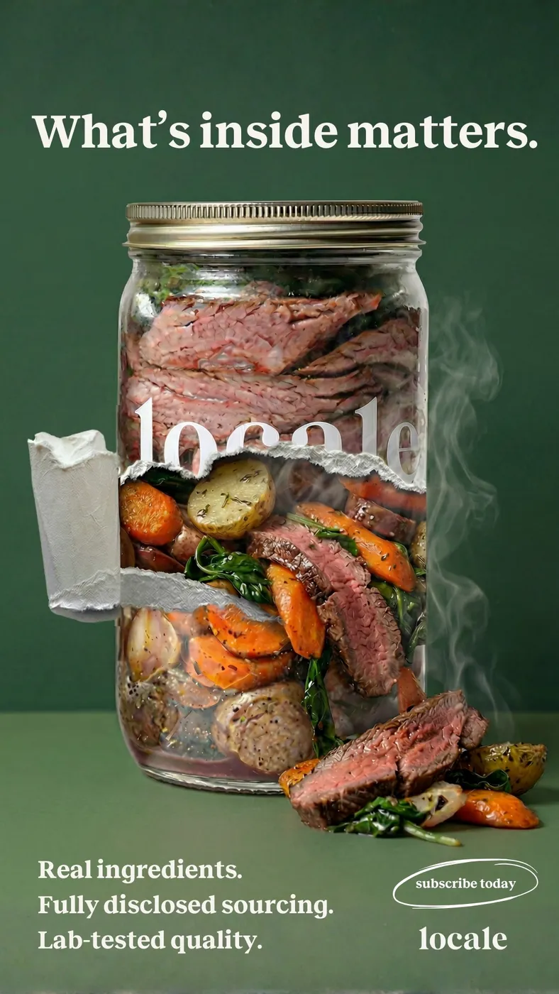 Jarred Meal Kit Ad with Torn Paper Effect