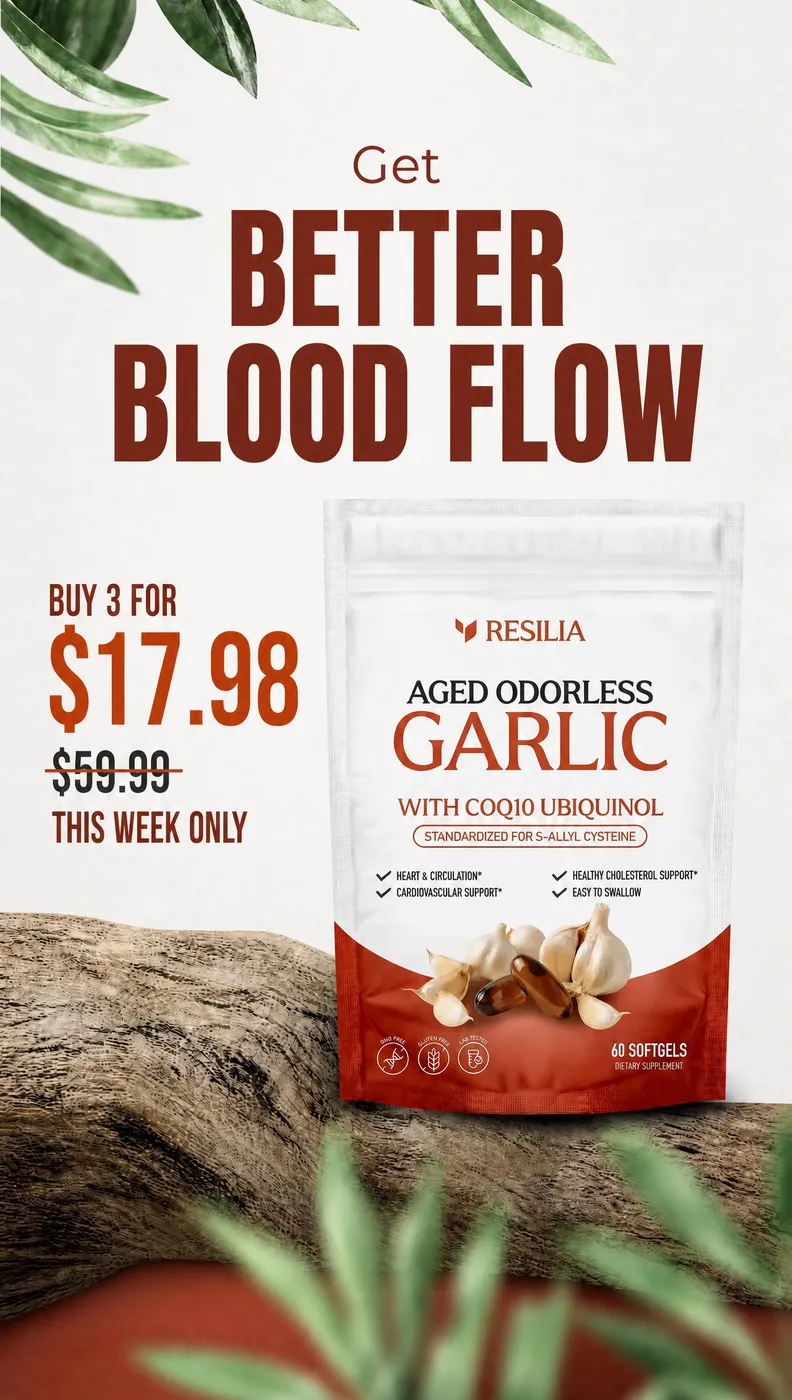 Aged Odorless Garlic Supplement Offer Ad