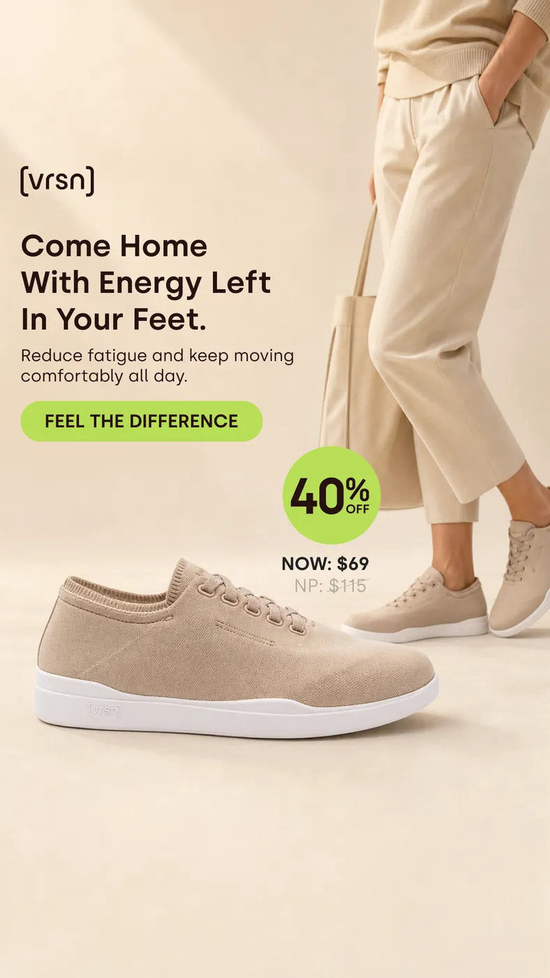 Comfort Footwear Ad with Discount