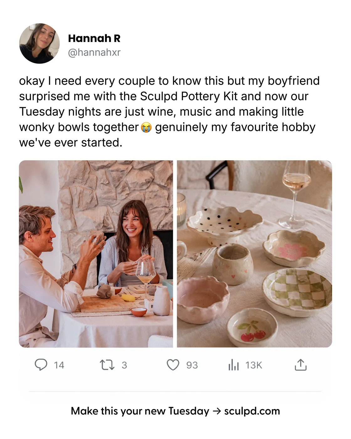Social Media Testimonial Post with Dual Product Images